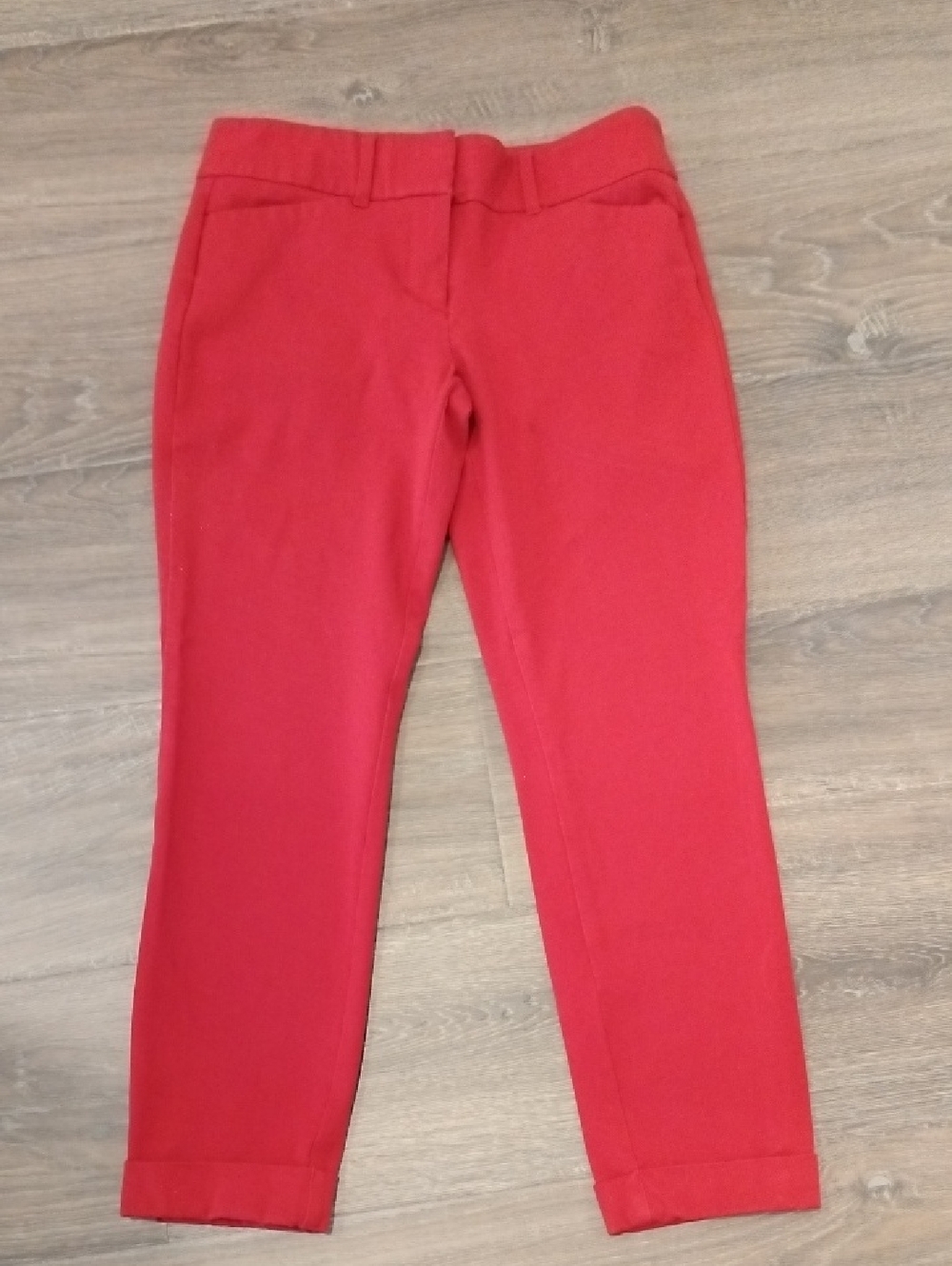 LOFT Red Ankle Slim Ponte Pants